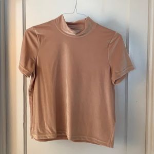 Madewell Rose gold velvet top